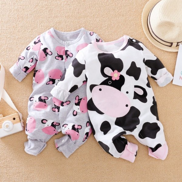 Baby Adorable Cow Print Jumpsuit