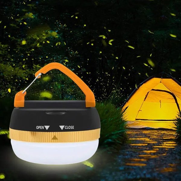 Temu Portable Led Hanging Tent Lantern Flashlight Battery Powered