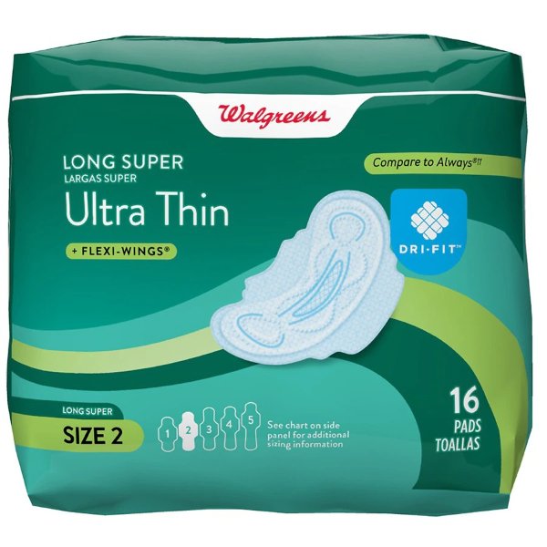 Ultra Thin Long Super Maxi Pads Unscented