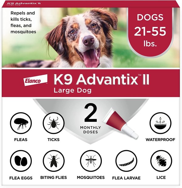K9 Advantix II Flea, Tick and Mosquito Prevention for Large Dogs, 21 - 55 lbs