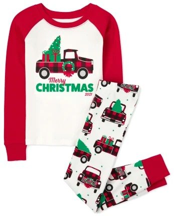 Unisex Kids Long Sleeve Christmas Truck Snug Fit Cotton Pajamas | The Children's Place - BUNNYS TAIL