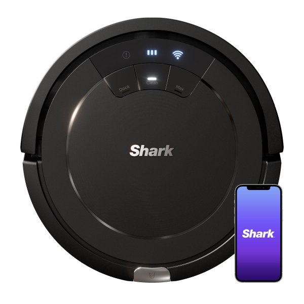 ION Robot Vacuum, Wi-Fi Connected, Works with Google Assistant, Multi-Surface Cleaning, Carpets, Hard Floors, Black (RV754)