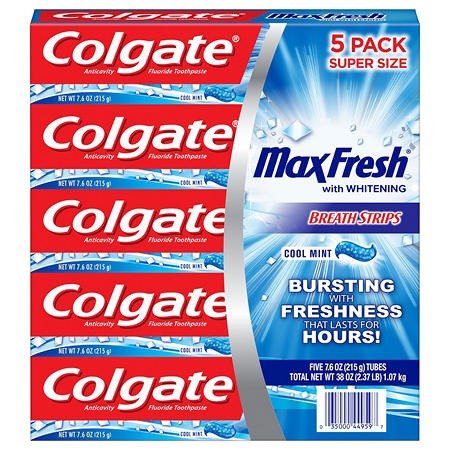MaxFresh Toothpaste, Cool Mint (7.6 oz., 5 pk.) - Sam's Club