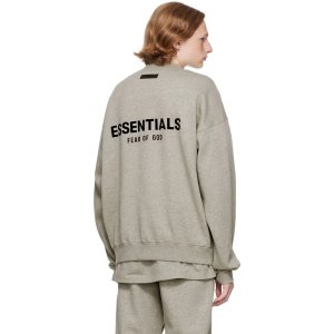 Essentials断码灰色卫衣 背后logo