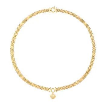 14kt Yellow Gold Puff Heart Necklace