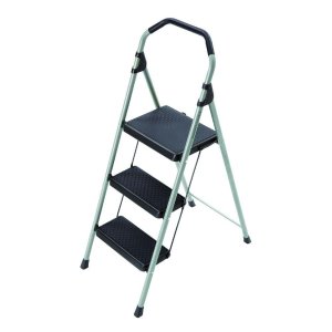3-Step Lightweight Steel Step Stool Ladder with 225 lb. Load Capacity Type II Duty Rating