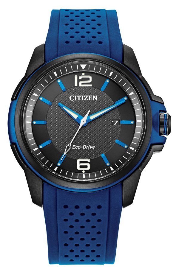 Eco-Drive Silicone Strap Watch, 45mm