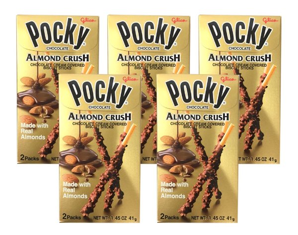 [ 5 Packs ]Chocolate Almond Crush Biscuit By Glico 1.45oz