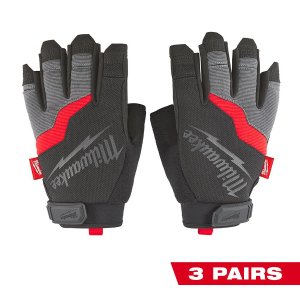 Milwaukee X-Large Fingerless Work Gloves (3-Pack)