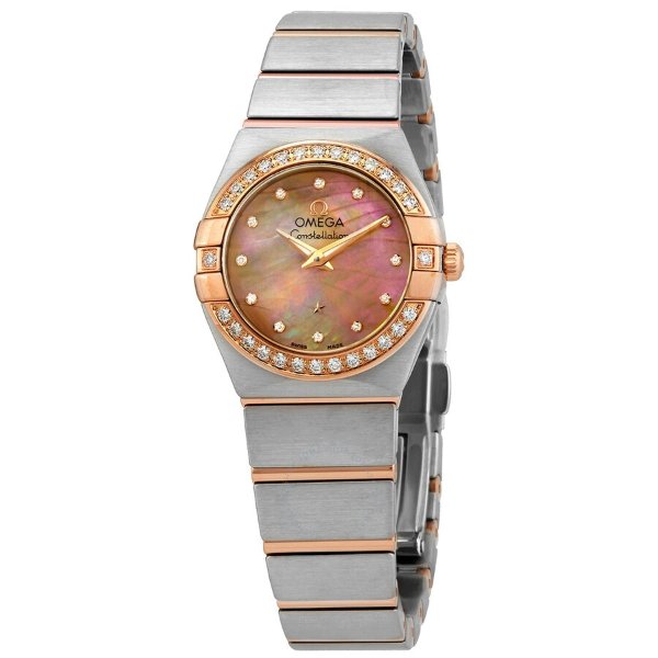 Constellation Natural Gold Mother of Pearl Diamond Dial Ladies Watch 12325246057002