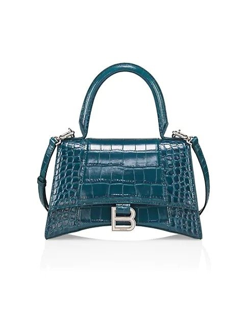 Small Hour Croc-Embossed Leather Top Handle Bag