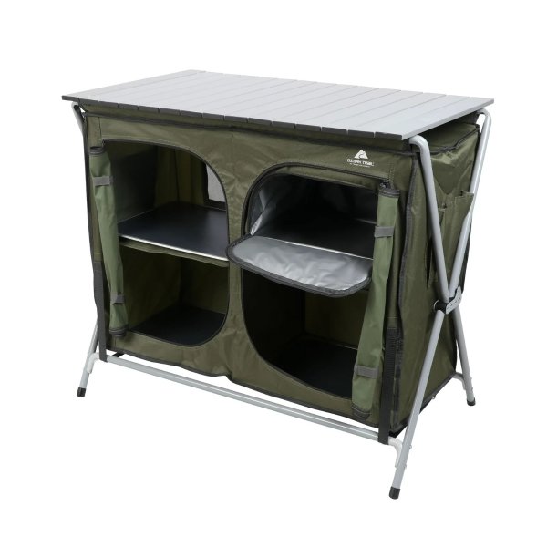 Camping Table, Gray, 34.2"Wx19.6"Dx31.5"H