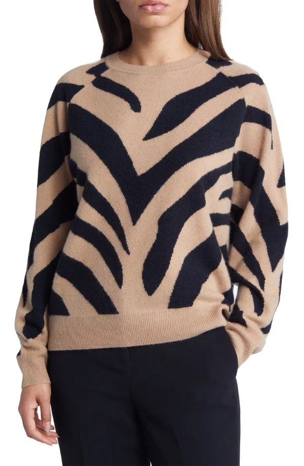 Zebra Stripe Cashmere Sweater