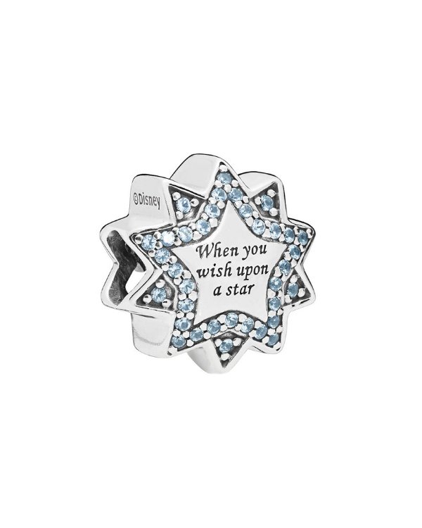 Silver Crystal Disney When You Wish Upon A Star Charm
