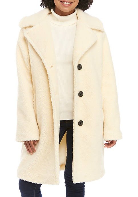 Sherpa Button Front Coat