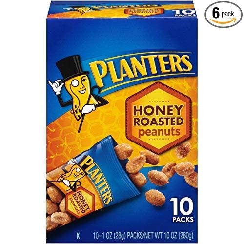 Dry Honey Roasted Peanuts (1oz Bags, Pack of 60)