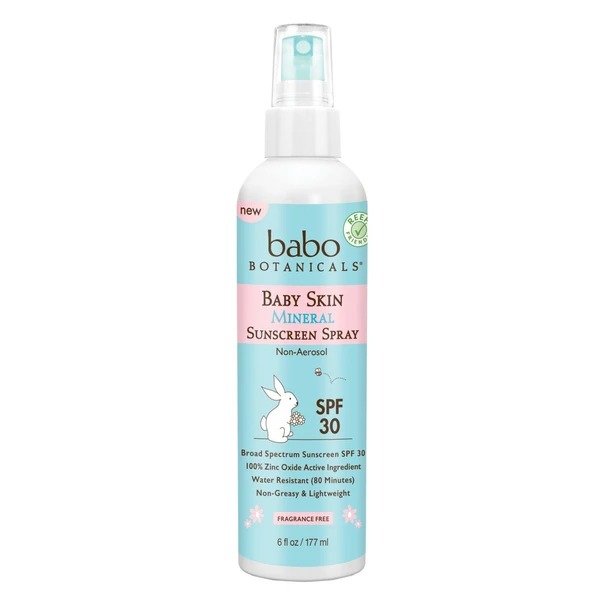 Baby Skin Mineral Sunscreen Pump Spray, SPF 30