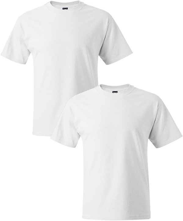 Men's Short Sleeve Beefy-T (Pack of 2), White, X-Large