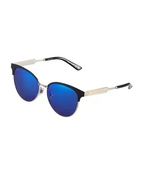 Metal Brow-Line Sunglasses