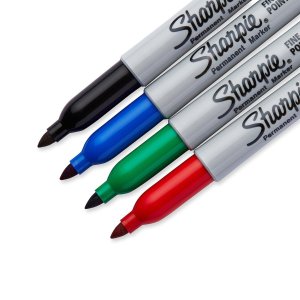 Sharpie 30074 Fine Point Permanent Marker, Assorted Colors, 4-Pack