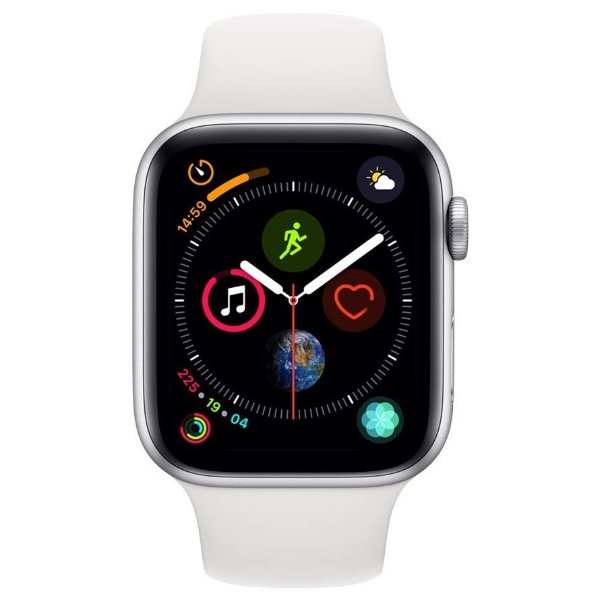 Apple Watch Series 4 (GPS, 44mm) 铝制表盘+白色运动表带
