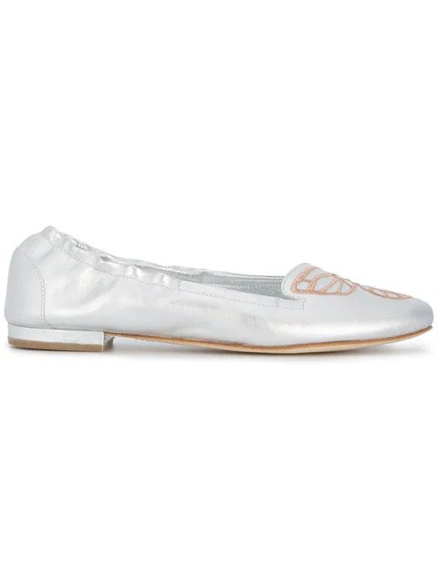 银色蝴蝶结芭蕾舞鞋