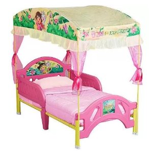 Dora the Explorer Toddler Bed with Canopy, 10th Anniversary Edition
