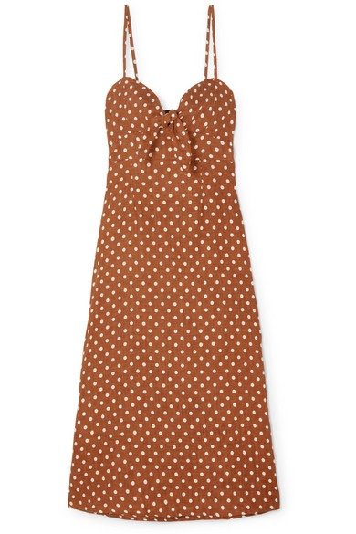 Fiscardo polka-dot linen midi dress