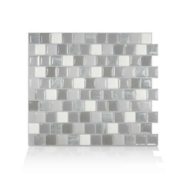 Brixia Casoria 10.20 in. W x 8.85 in. H Peel and Stick Self-Adhesive Decorative Mosaic Wall Tile Backsplash (4-Pack)
