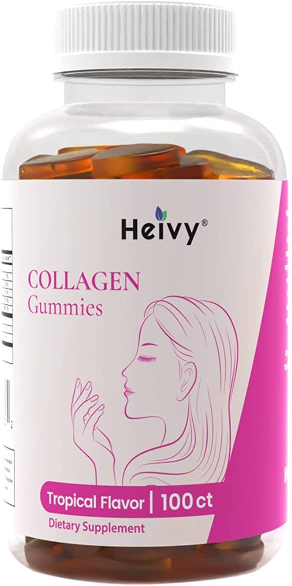 Collagen Gummies, Passion Fruit Flavor, Collagen for Skin, Nails, Hair & Wrinkles, Hyaluronic Acid Collagen, with Vitamin C & Biotin, 100 ct, Chewable Supplement, 1 Bottle