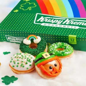 上新：Krispy Kreme 圣帕特里克节 小妖精、三叶草、彩虹等4款