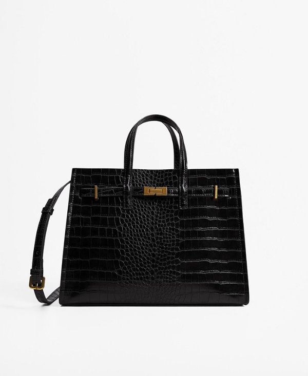 Women's Croc-Effect Shopper Bag