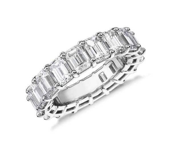 Emerald Cut Diamond Eternity Ring in Platinum (7.0 ct. tw.) | Blue Nile