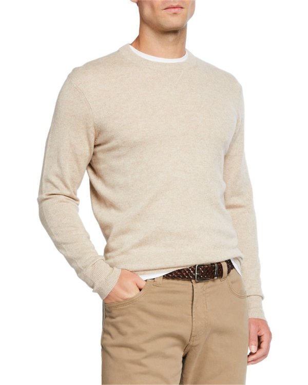 Men's Silk-Cashmere Crewneck Sweater