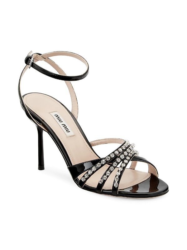 Jewelled Patent Leather Sandals