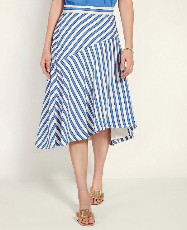 Stripe Seamed Full Skirt | Ann Taylor