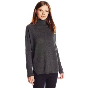 Lark & Ro Women's Cashmere Slouchy Turtleneck Sweater