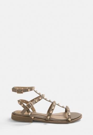 - Brown Studded Gladiator Sandals