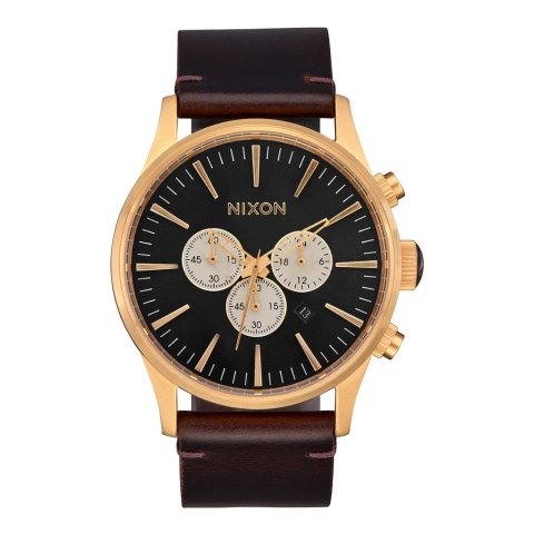 NIXON ニクソン THE STARK LEATHER メンズ腕時計 本革黒金 23615.jpg?20200713172755