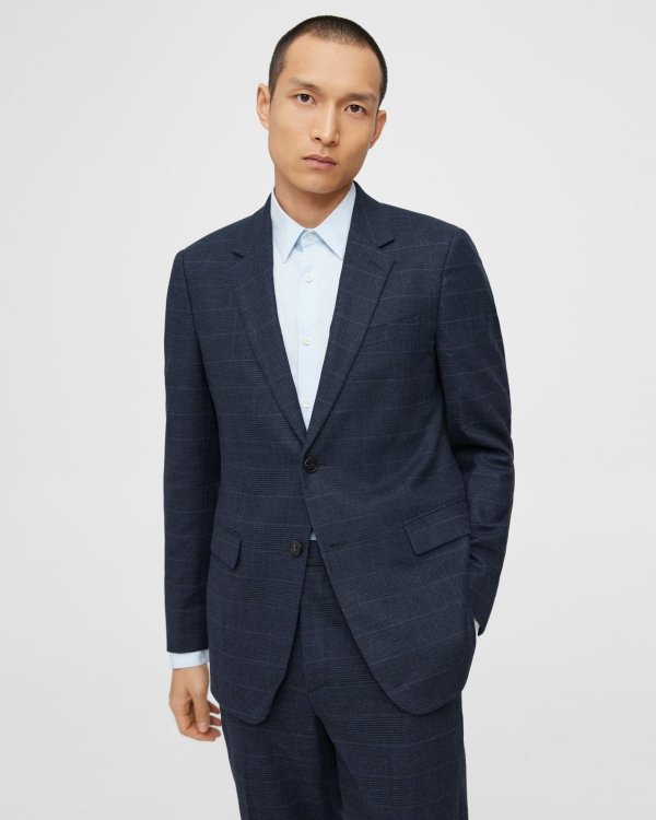 Chambers Blazer in Checked Wool-Cotton