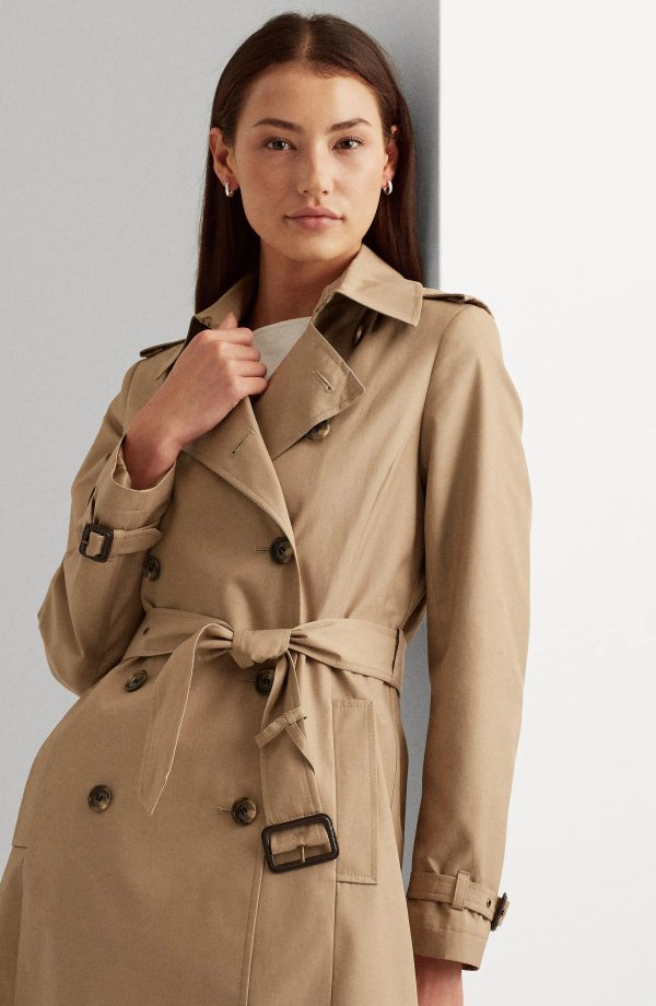 Double Breasted Long Hooded Trench Coat
