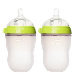 3* Comotomo Baby Bottle, 2 Pack Green