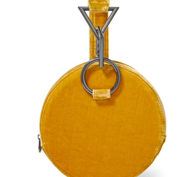 Azar yellow velvet clutch