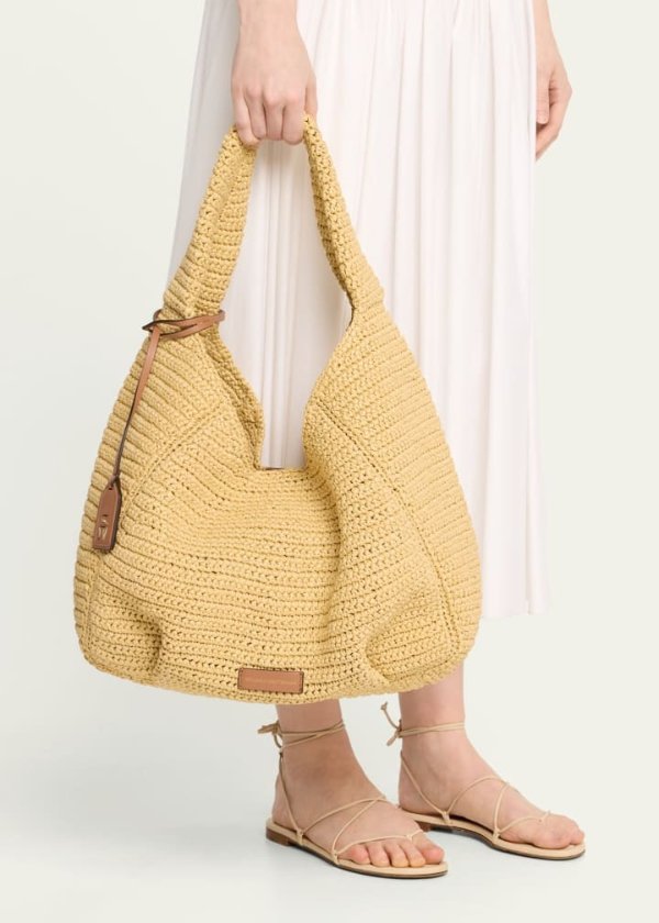 The Moda Raffia Hobo Bag