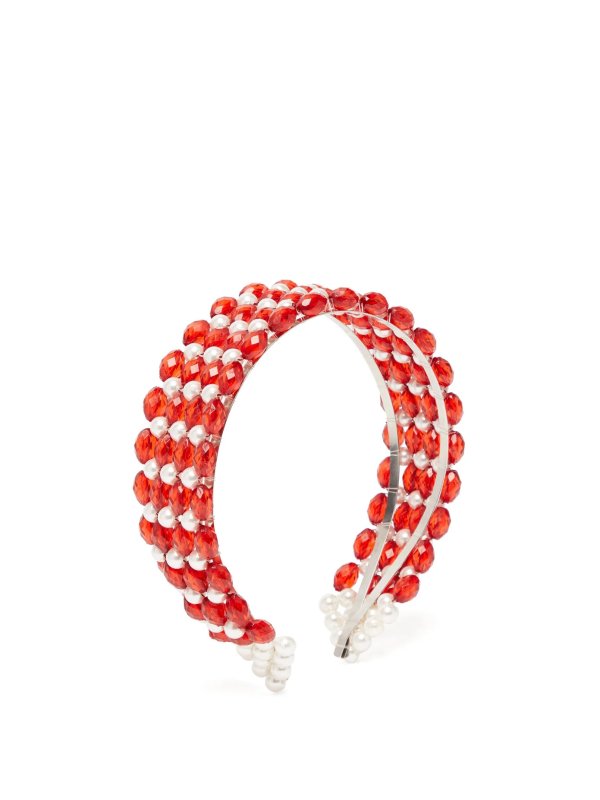 Bevelled-bead and faux pearl-embellished headband | Shrimps | MATCHESFASHION