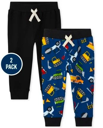 Baby And Toddler Boys Active Construction Fleece Jogger Pants 2-Pack | The Children's Place - MULTI CLR