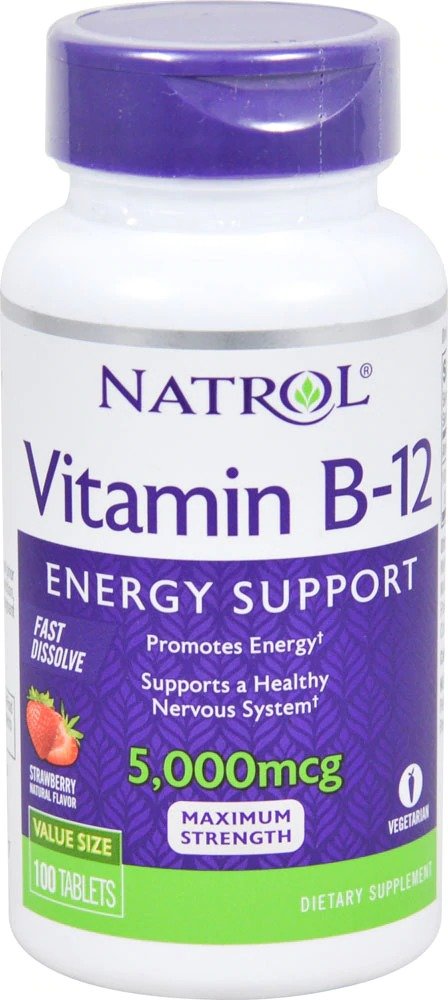 Vitamin B-12 Fast Dissolve Strawberry -- 5000 mcg - 100 Tablets