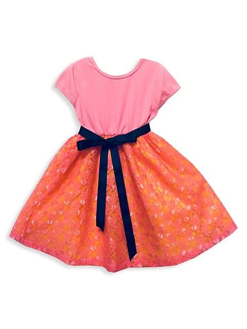 Little Girl's & Girl's Lace Cotton-Blend Dress