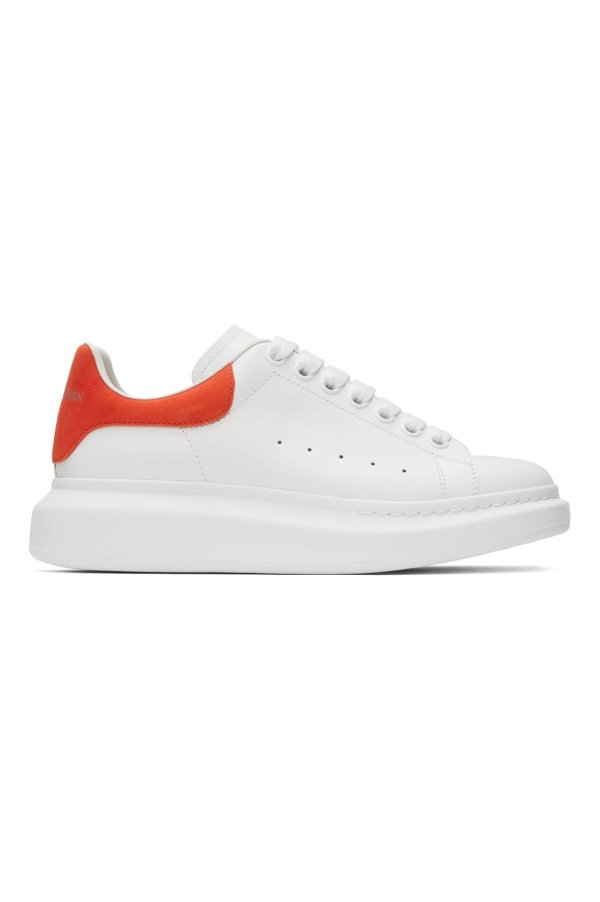 White & Orange Oversized Sneakers