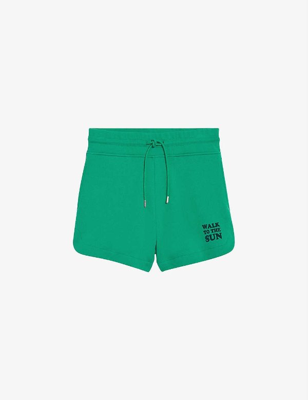 Pedro slogan-print organic cotton shorts